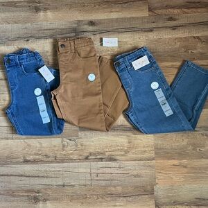 NWT Garanimals boys toddler jeans 5T adjustable waist blue tan